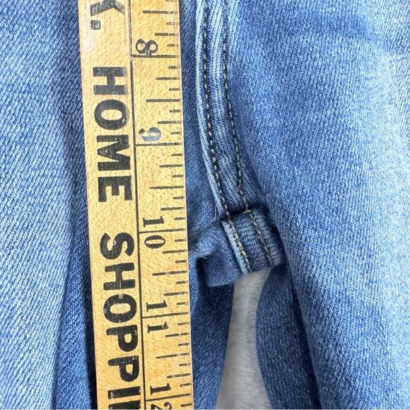 KanCan Flare High Rise Distressed Slit Frayed Hem Jeans Medium Wash Size 26 - Picture 13 of 14